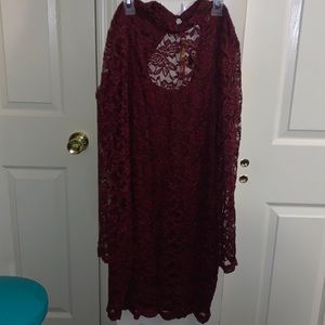 Burgundy Lace Dress